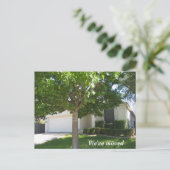 Nieuwe Home Adres Aangepaste Huis Foto Aankondigingskaart (Staand voorkant)