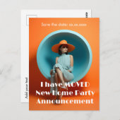 Nieuwe Home Adres Party aankondiging Briefkaart (Voorkant / Achterkant)