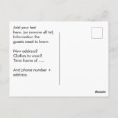 Nieuwe Home Adres Party aankondiging Briefkaart (Achterkant)