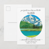 Nieuwe Home Bewegende Aankondiging Cabin Lodge Lak (Voorkant / Achterkant)