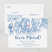 Nieuwe Home Boothbay Maine Kaart Verhuisaankondigi (Voorkant / Achterkant)