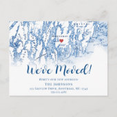 Nieuwe Home Boothbay Maine Kaart Verhuisaankondigi (Voorkant)