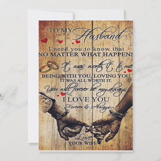 Nieuwe Home Decor Cft | Brief van mijn echtgenoot Feestdagenkaart (Voorkant)