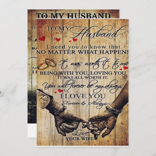 Nieuwe Home Decor Cft | Brief van mijn echtgenoot Feestdagenkaart (Voorkant / Achterkant)