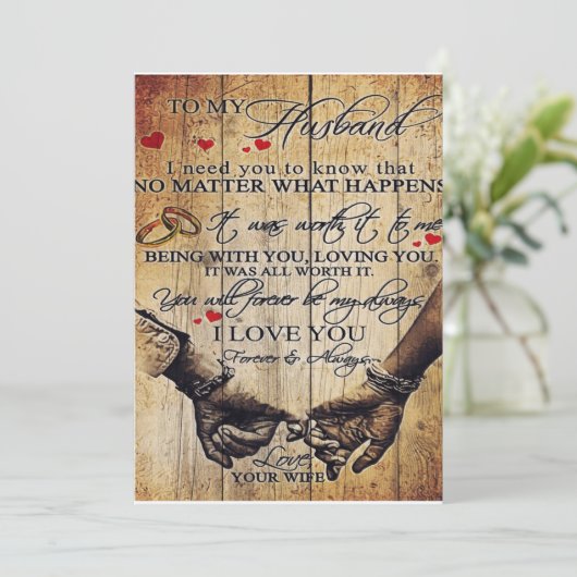 Nieuwe Home Decor Cft | Brief van mijn echtgenoot Feestdagenkaart (Staand voorkant)