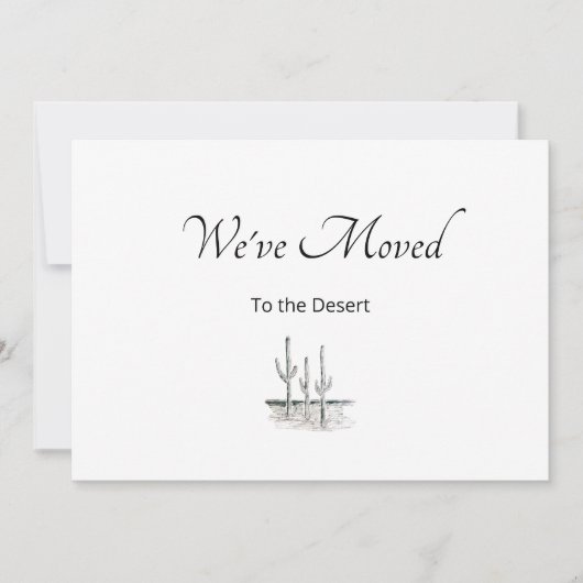 Nieuwe Home Desert Cactus Bewegende adreswijziging Aankondiging (Voorkant)