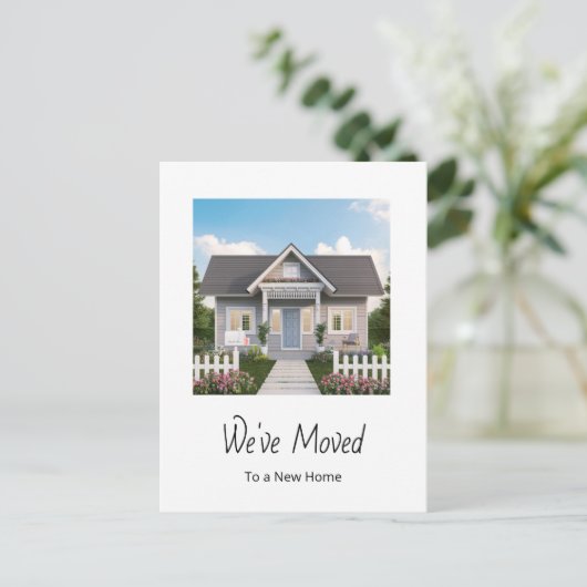 Nieuwe Home Eenvoudige foto Adreswijziging Aankondigingskaart (Staand voorkant)