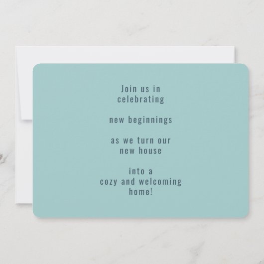 Nieuwe Home Familie Foto Blue Housewarming Uitnodi Aankondiging (Achterkant)