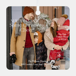 Nieuwe Home Familie foto Kerst magazine cover Metalen Ornament