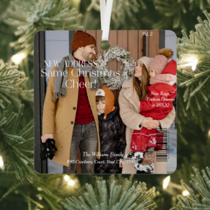 Nieuwe Home Familie foto Kerst magazine cover Metalen Ornament