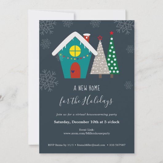 Nieuwe home Feestdagen Virtuele Housewarming Parti Kaart (Voorkant)