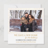 Nieuwe Home Foto Gouden visgraat Vakantie Verhuize Aankondiging (Voorkant)