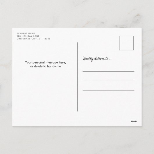 Nieuwe Home Foto Greenery Wreath Kerstmis Verhuize Feestdagenkaart (Achterkant)