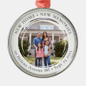 Nieuwe Home Foto Housewarming Keepsake Metalen Ornament (Voorkant)