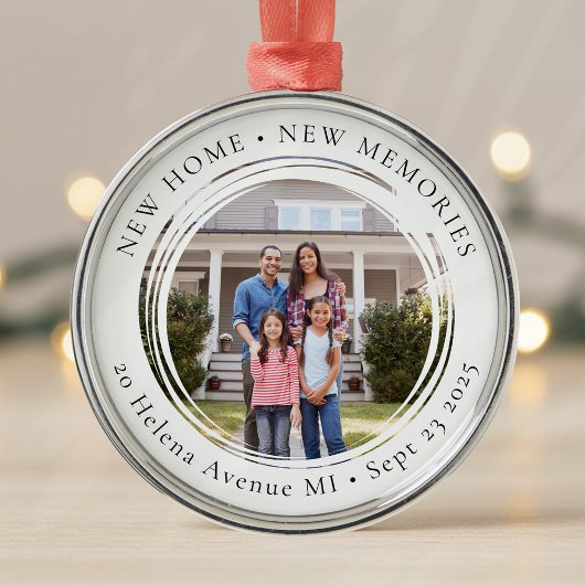 Nieuwe Home Foto Housewarming Keepsake Metalen Ornament