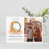 Nieuwe Home Foto Thanksgiving Pompoen Bewegen Aankondiging (Staand voorkant)