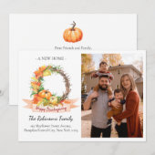 Nieuwe Home Foto Thanksgiving Pompoen Bewegen Aankondiging (Voorkant / Achterkant)