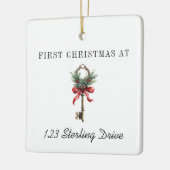 Nieuwe Home Gepersonaliseerde Eerste Kerstvakantie Keramisch Ornament (Links)