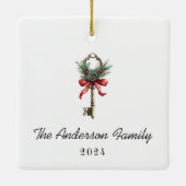 Nieuwe Home Gepersonaliseerde Eerste Kerstvakantie Keramisch Ornament (Achterkant)