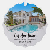 Nieuwe Home Grunge Foto Open House Housewarming Ornament Kaart (Achterkant)