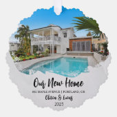 Nieuwe Home Grunge Foto Open House Housewarming Ornament Kaart (Voorkant)