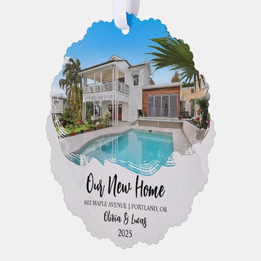 Nieuwe Home Grunge Foto Open House Housewarming Ornament Kaart (Links)