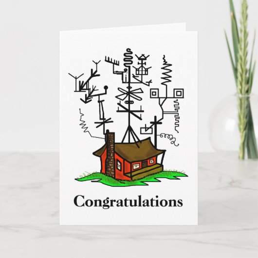 Nieuwe Home Ham Radio Wenskaart Pas het aan! Kaart (Voorkant)