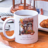 Nieuwe Home Herfst Voordeur Foto Koffiemok