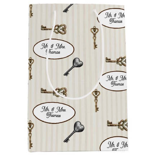 Nieuwe Home Housewarming Gepersonaliseerd Medium Cadeauzakje (Voorkant)