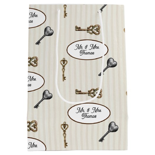 Nieuwe Home Housewarming Gepersonaliseerd Medium Cadeauzakje (Achterkant)