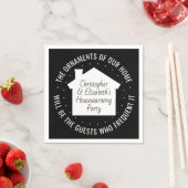 Nieuwe Home Housewarming Party Zwart-wit Modern Servet (Insitu)