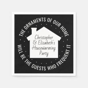 Nieuwe Home Housewarming Party Zwart-wit Modern Servet