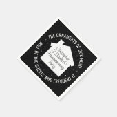 Nieuwe Home Housewarming Party Zwart-wit Modern Servet (Hoek)