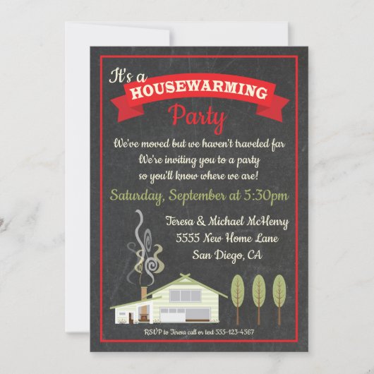 Nieuwe Home Housewarming Uitnodigingen (Voorkant)