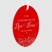 Nieuwe Home Joy - Gepersonaliseerde Eerste Kerstmi Ornament (voorkant)
