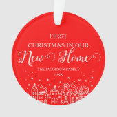 Nieuwe Home Joy - Gepersonaliseerde Eerste Kerstmi Ornament (voorkant)