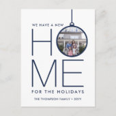 Nieuwe Home Kerst Ornament Foto Marine Blauw Wit Feestdagenkaart (Voorkant)