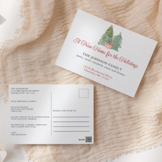 Nieuwe Home Kerst Verhuisaankondiging Kaart