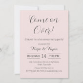 Nieuwe Home Modern Elegant Blush Housewarming Part Kaart (Voorkant)