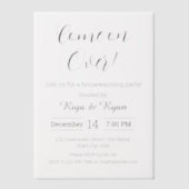 Nieuwe Home Modern Elegant Blush Housewarming Part Vellum Uitnodigingen (Voorkant)