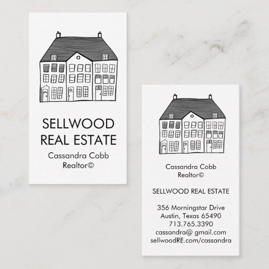 Nieuwe Home Modern Real Estate Broker Agent Realto Visitekaartje (Voorkant / Achterkant)