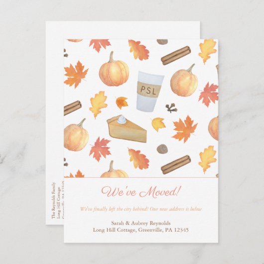 Nieuwe Home Moderne Waterverf Herfst-dingen verpla Aankondigingskaart (Voorkant / Achterkant)