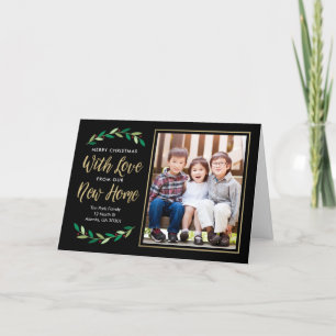 Nieuwe Home Moving Announding Folded Holiday Card Feestdagen Kaart