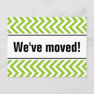 Nieuwe home moving briefkaarten groene zigzagstr