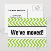 Nieuwe home moving briefkaarten | groene zigzagstr (Voorkant / Achterkant)