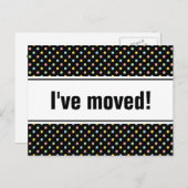 Nieuwe home moving briefkaarten | Kleurrijke polka (Voorkant / Achterkant)