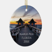 Nieuwe Home Napels Pier Florida Sunset Foto Keramisch Ornament (Rechts)