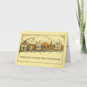 Nieuwe Home Nieuwe Hometown Gefeliciteerd Kaart