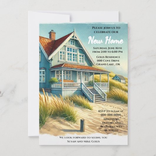 Nieuwe Home Open Huis / Housewarming Party Invitat Kaart (Voorkant)