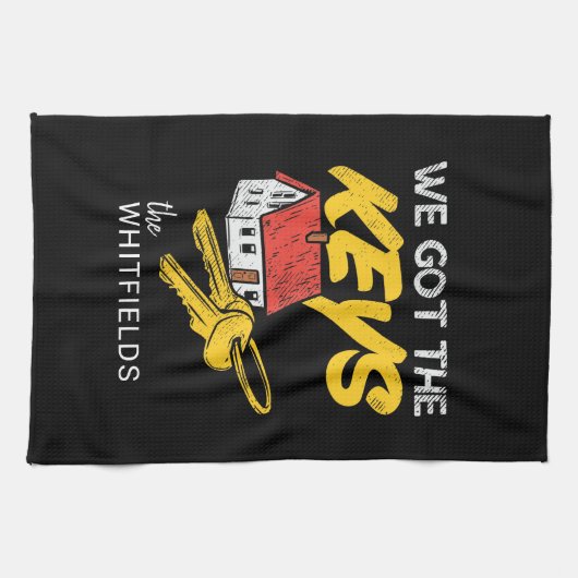 Nieuwe Home Owners Housewarming Party Theedoek (Horizontaal)